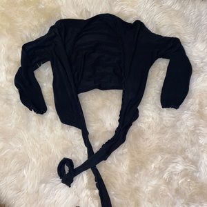 Black Ballet Wrap Top